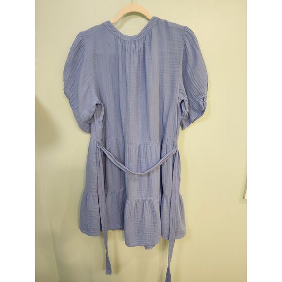 Velvet by Graham & Spencer Women's Bella Cotton Gauze Dress X-Large BLUE COLOR - Picture 7 of 16